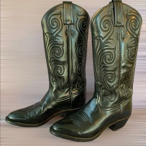 TONY LAMA Cowgirl Cowboy Western  Leather Sole Toe